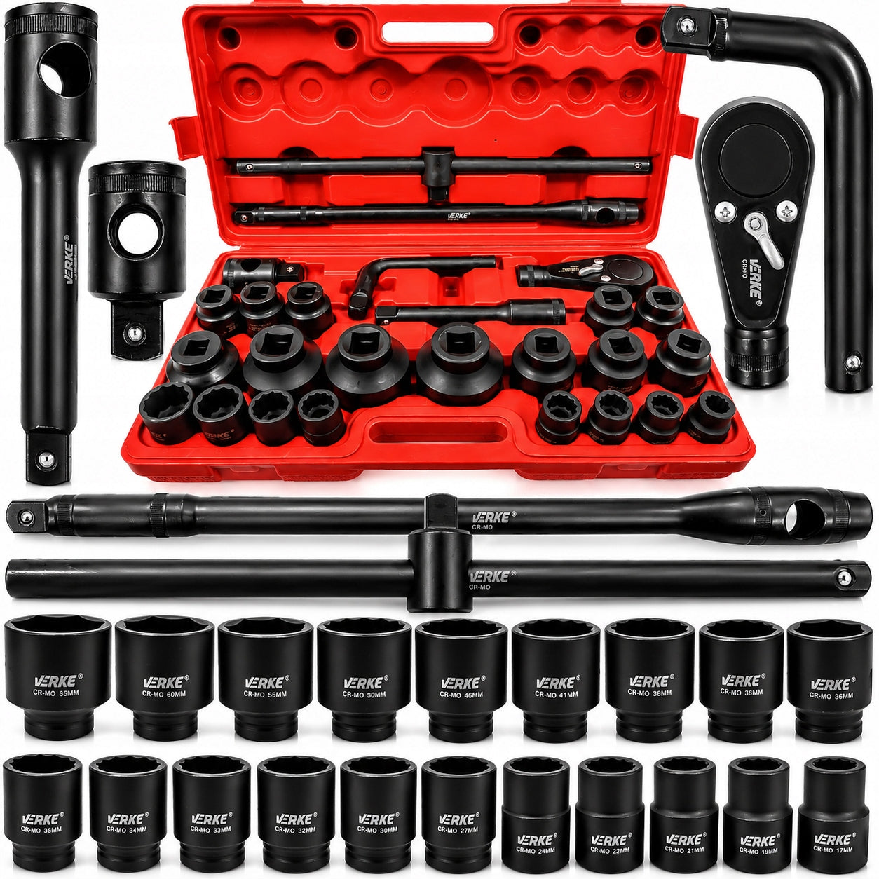 IMPACT SOCKETS 3/4 1 INCH IMPACT SOCKET SET SOCKET WRENCHES 17-65 mm