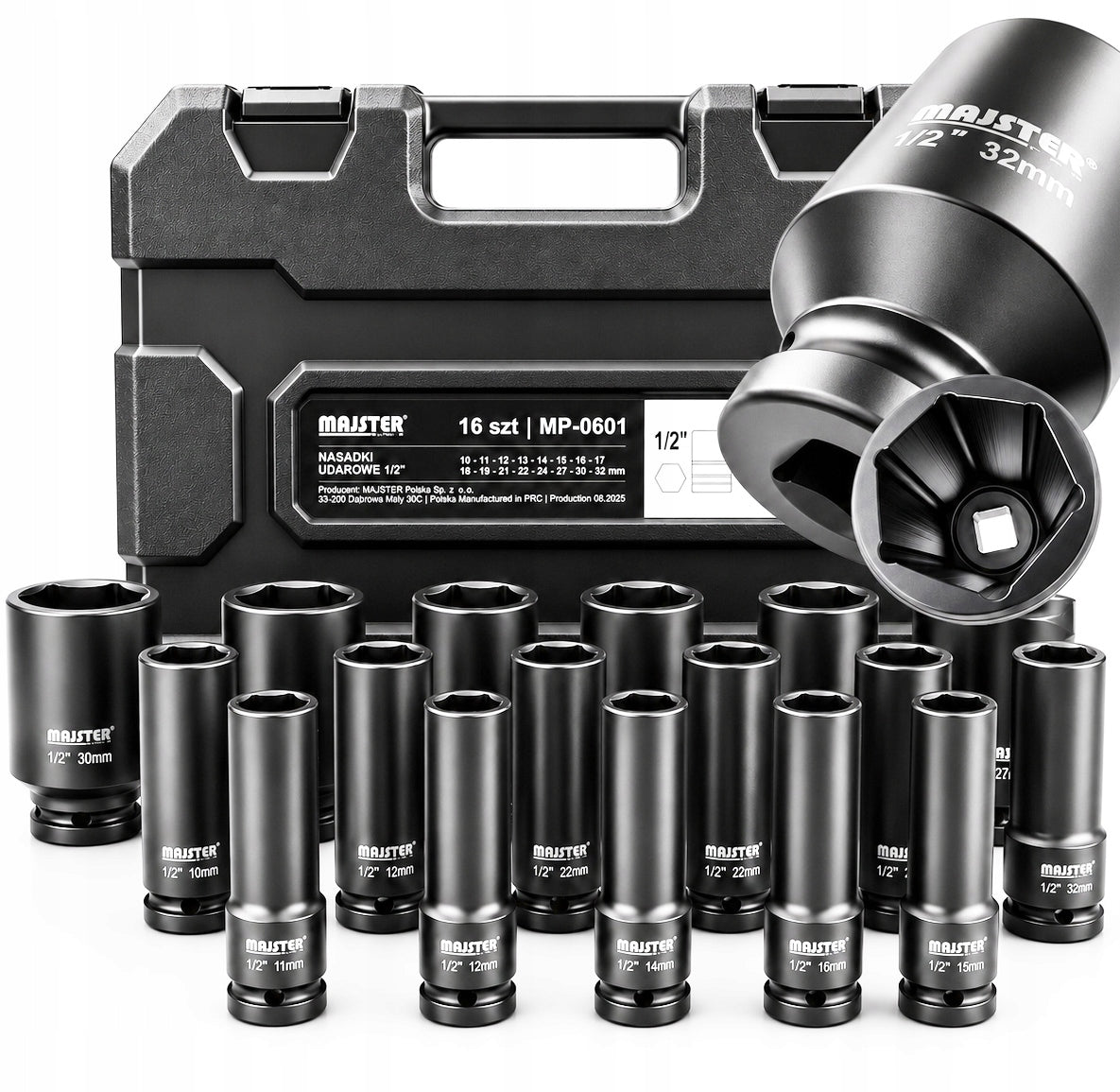 IMPACT SOCKETS IMPACT SOCKET SET 1/2 LONG AND SHORT 16EL MP0601