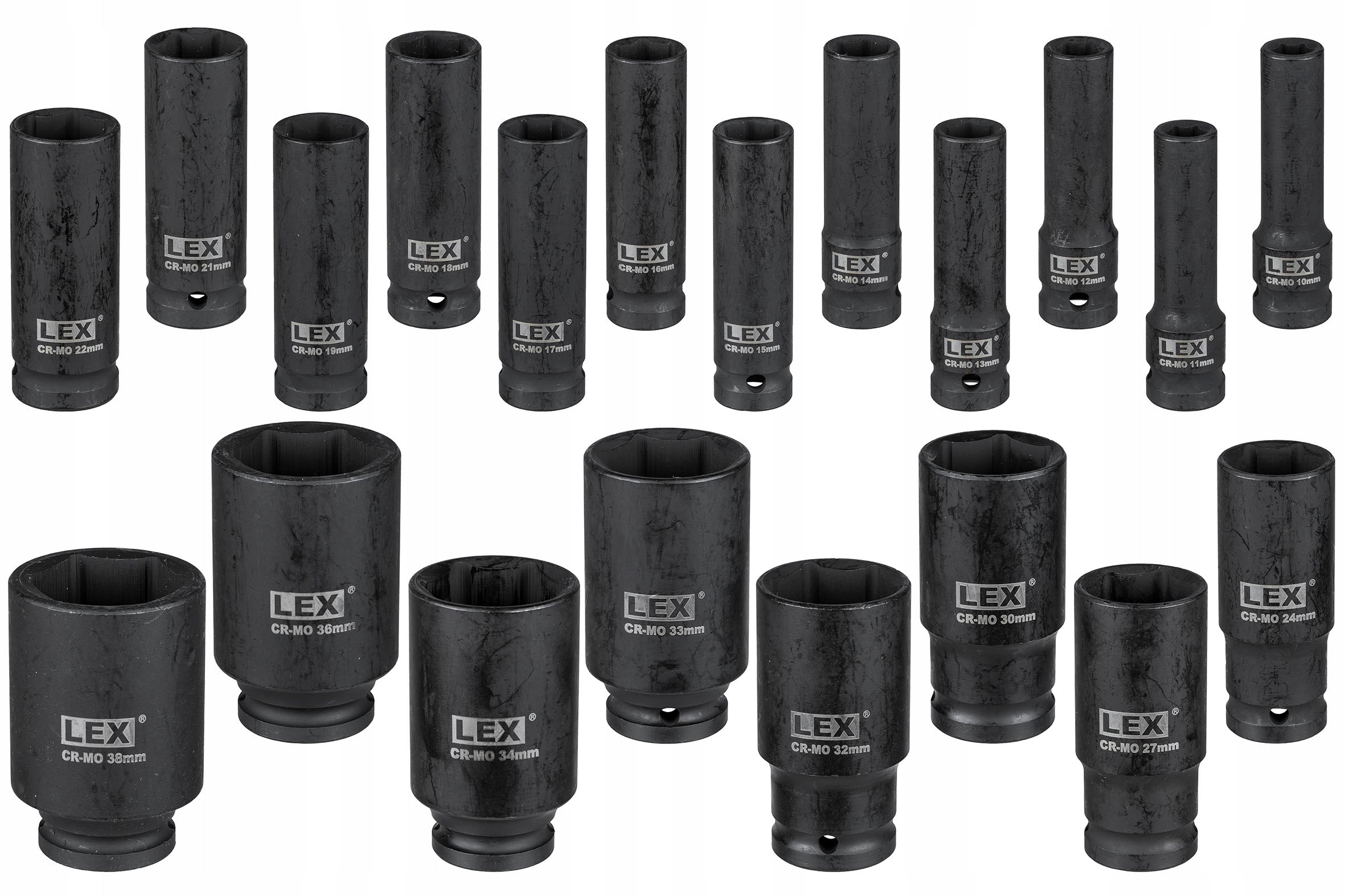 IMPACT SOCKETS set 10-38 mm 1/2 inch STEEL CrMo SOCKET SET 20 pieces Mounting 1/2"