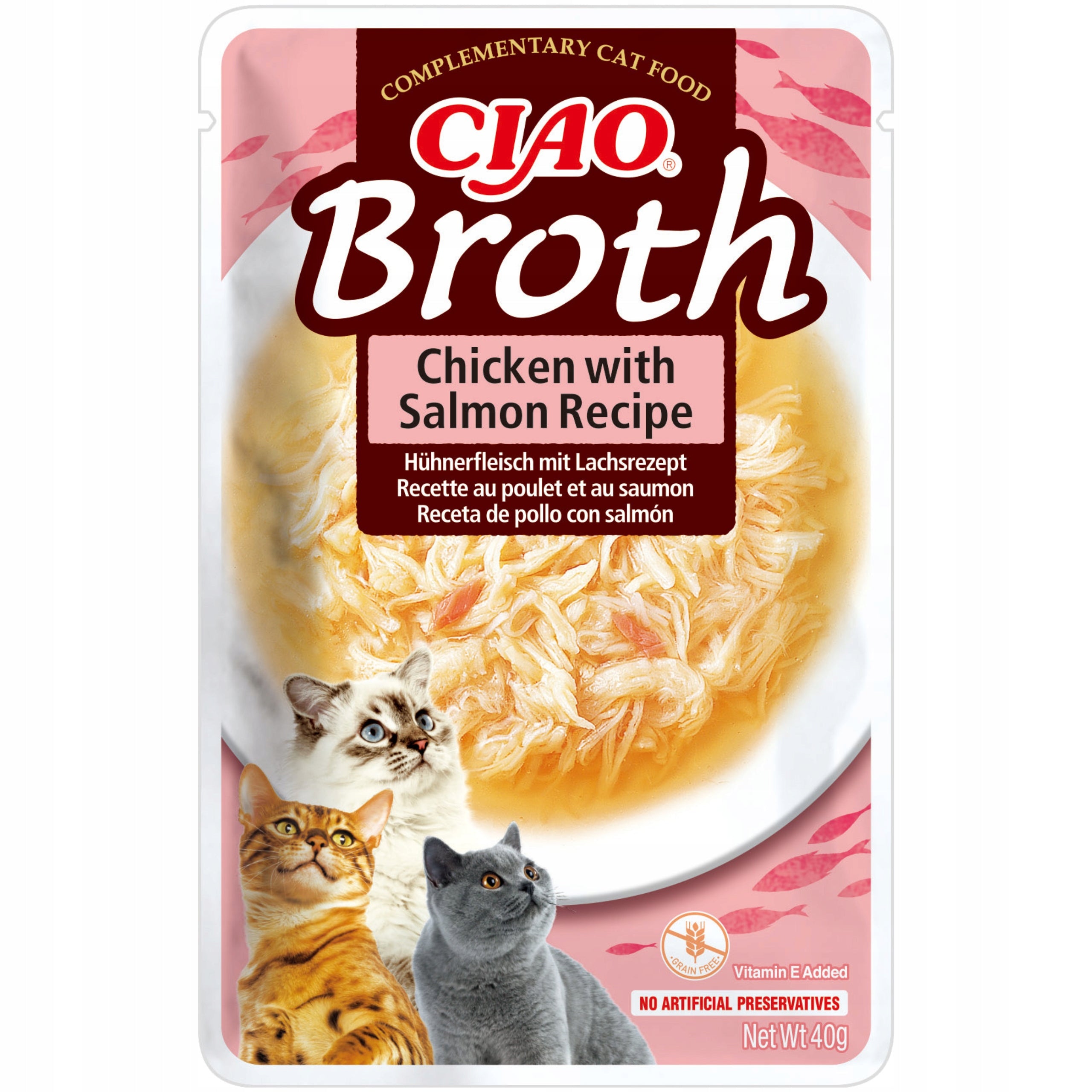 INABA CAT CIAO BROTH CHICKEN WITH SALMON Cat Treat 40g