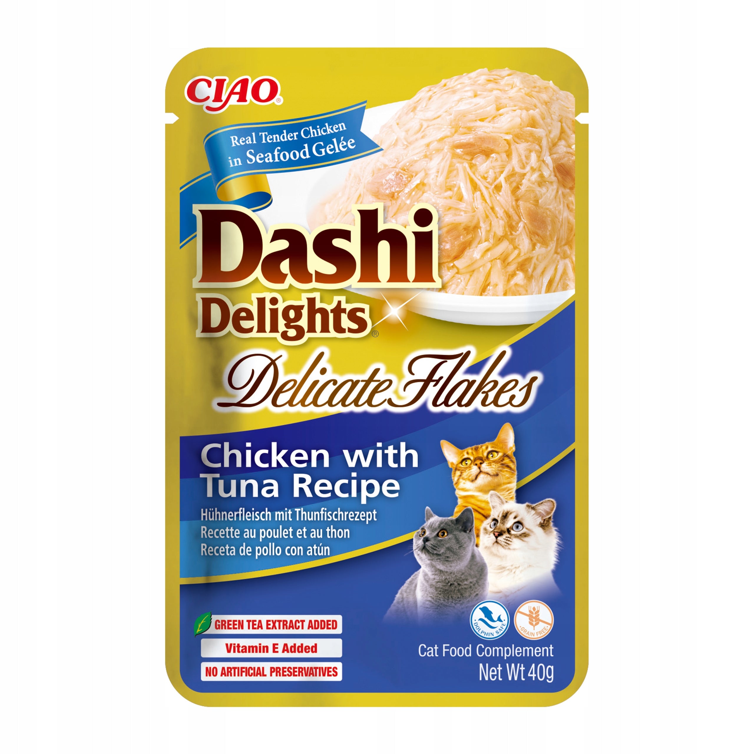 INABA CAT DASHI DELIGHTS FLAKES CHICKEN TUNA Supplementary Food 40g