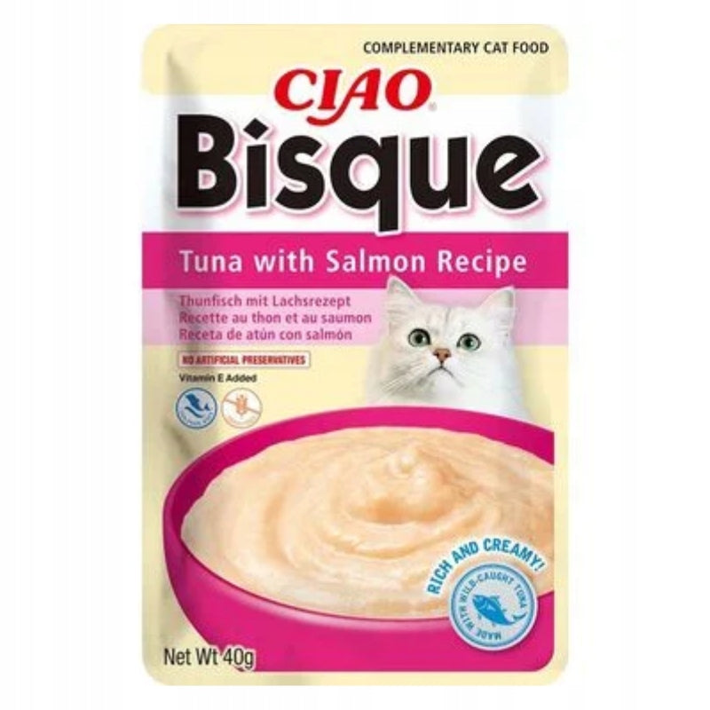 INABA Ciao Bisque Dense Creamy Tuna Soup with Salmon 40g Cat Food