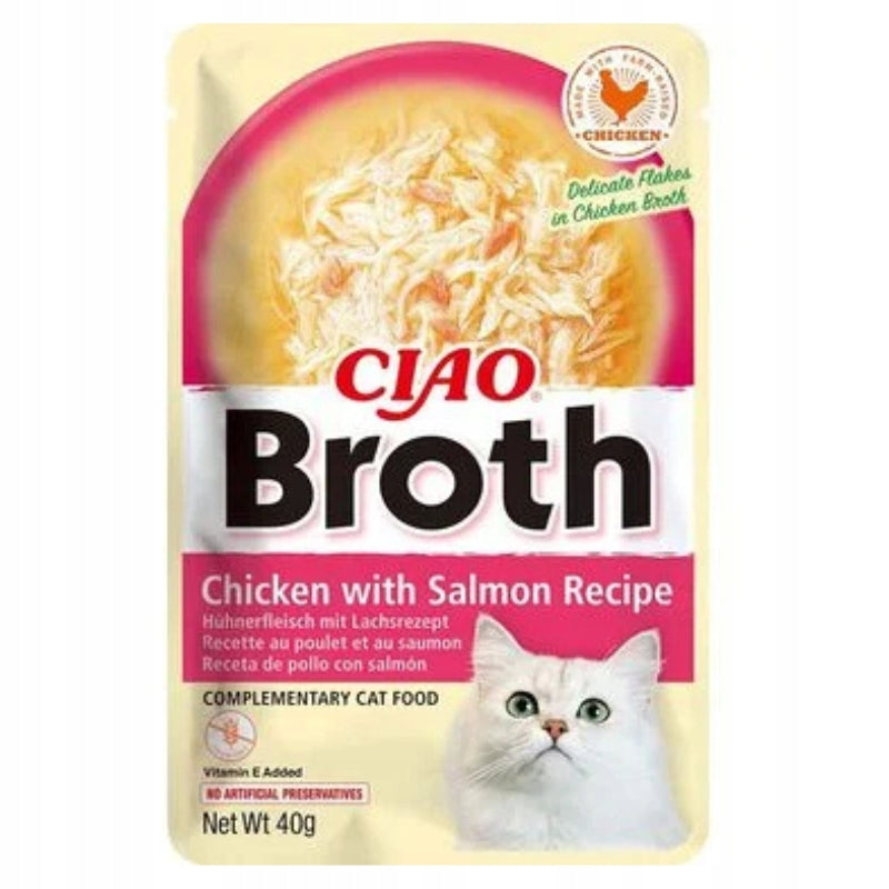 INABA Ciao Broth Wet Cat Food Soup Chicken with Salmon 40g