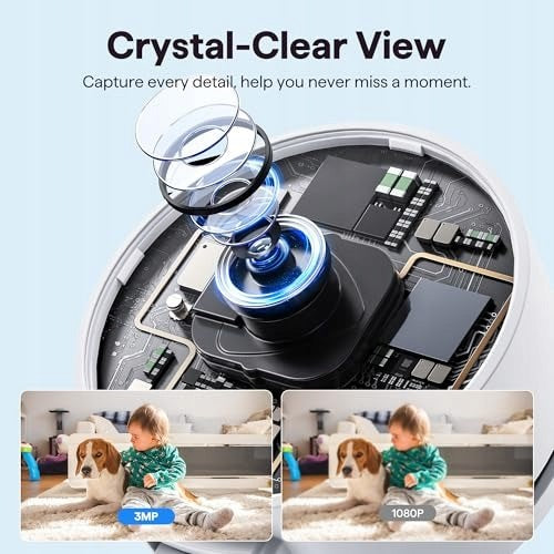 INDOOR 2K 3MP WIFI NANNY CAMERA AND PET CAMERA WITH DETECTION Packaging status original