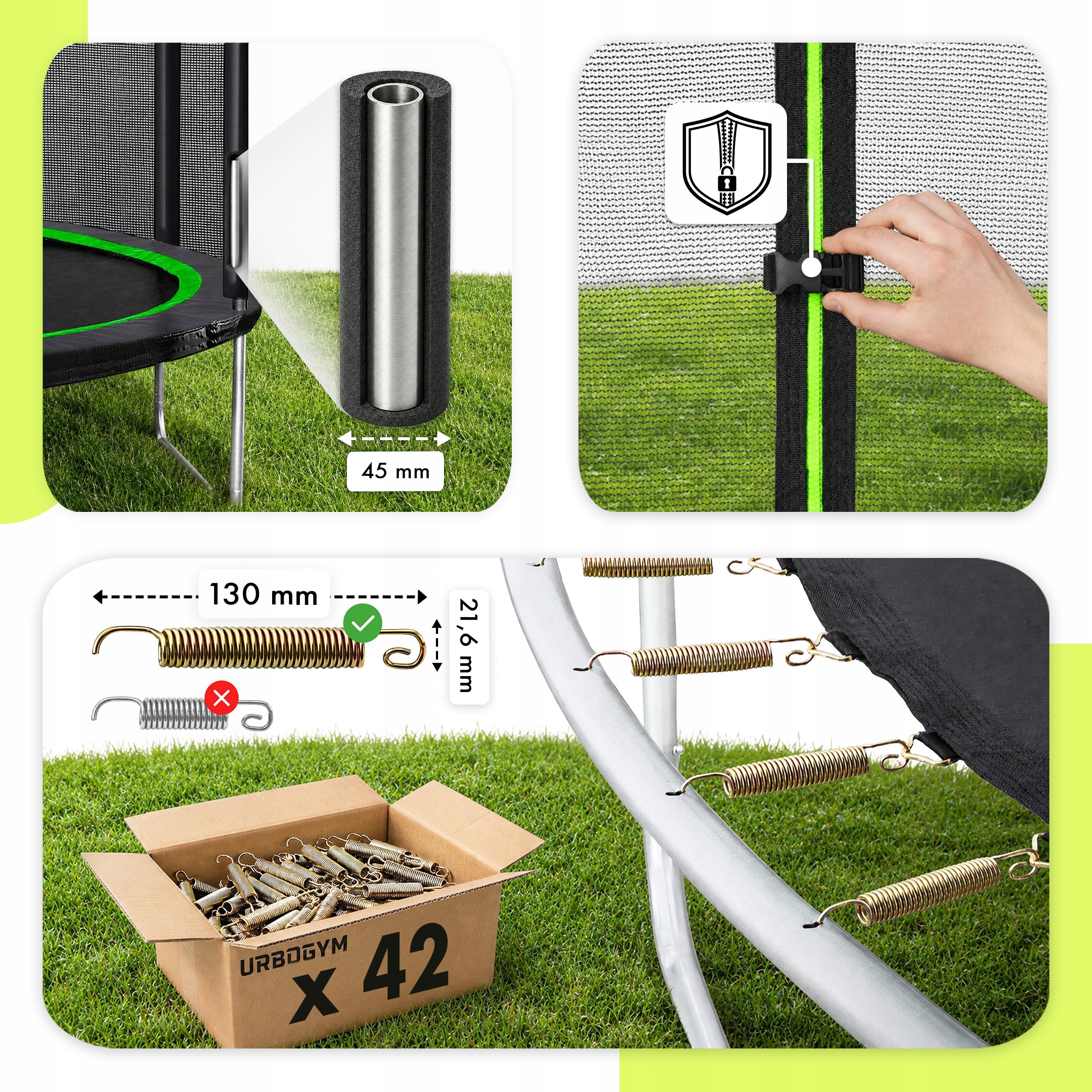 INDOOR GARDEN TRAMPOLINE FOR CHILDREN'S GARDEN 8 FT 252CM Height from ground level 55 cm