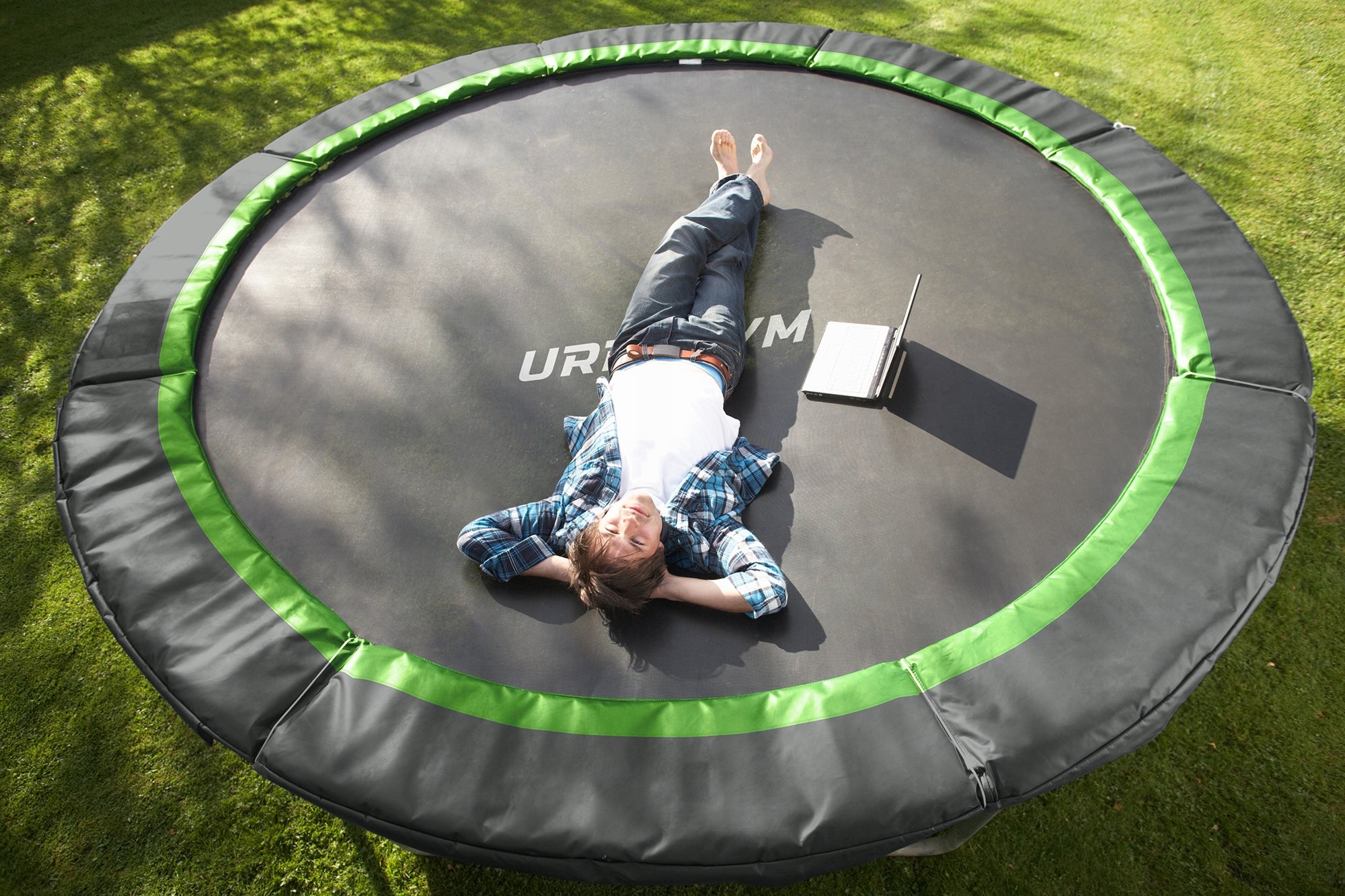 INDOOR GARDEN TRAMPOLINE WITH MESH FOR CHILDREN'S GARDEN 12 FT 374CM Height from ground level 80 cm