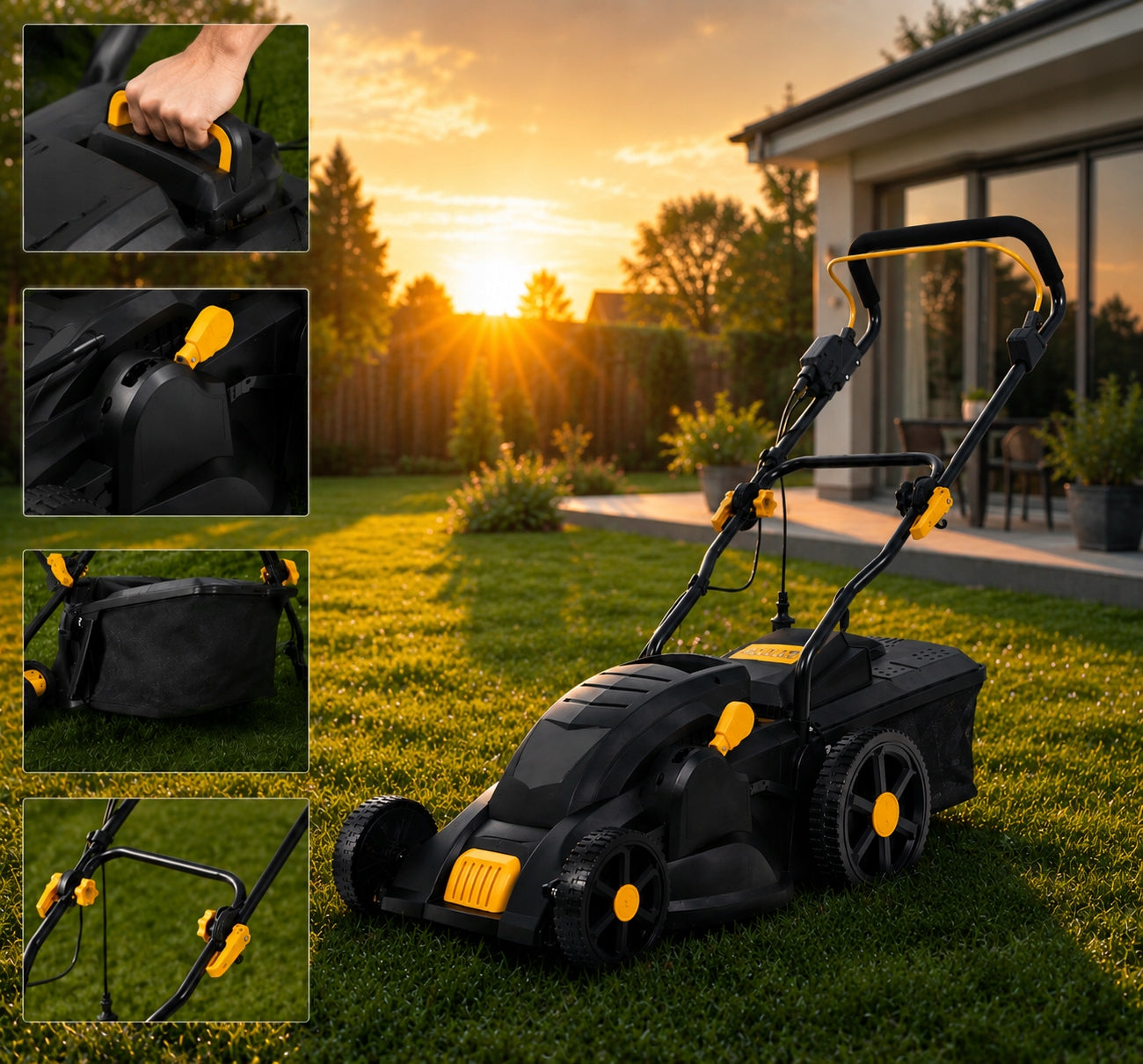 INDUCTION ELECTRIC LAWN MOWER 38cm BASKET 40L STRONG 2600 W ew MAX Manufacturer code KOSIARKA ELEKTRYCZNA DO TRAWY 38cm KOSZ 40 L