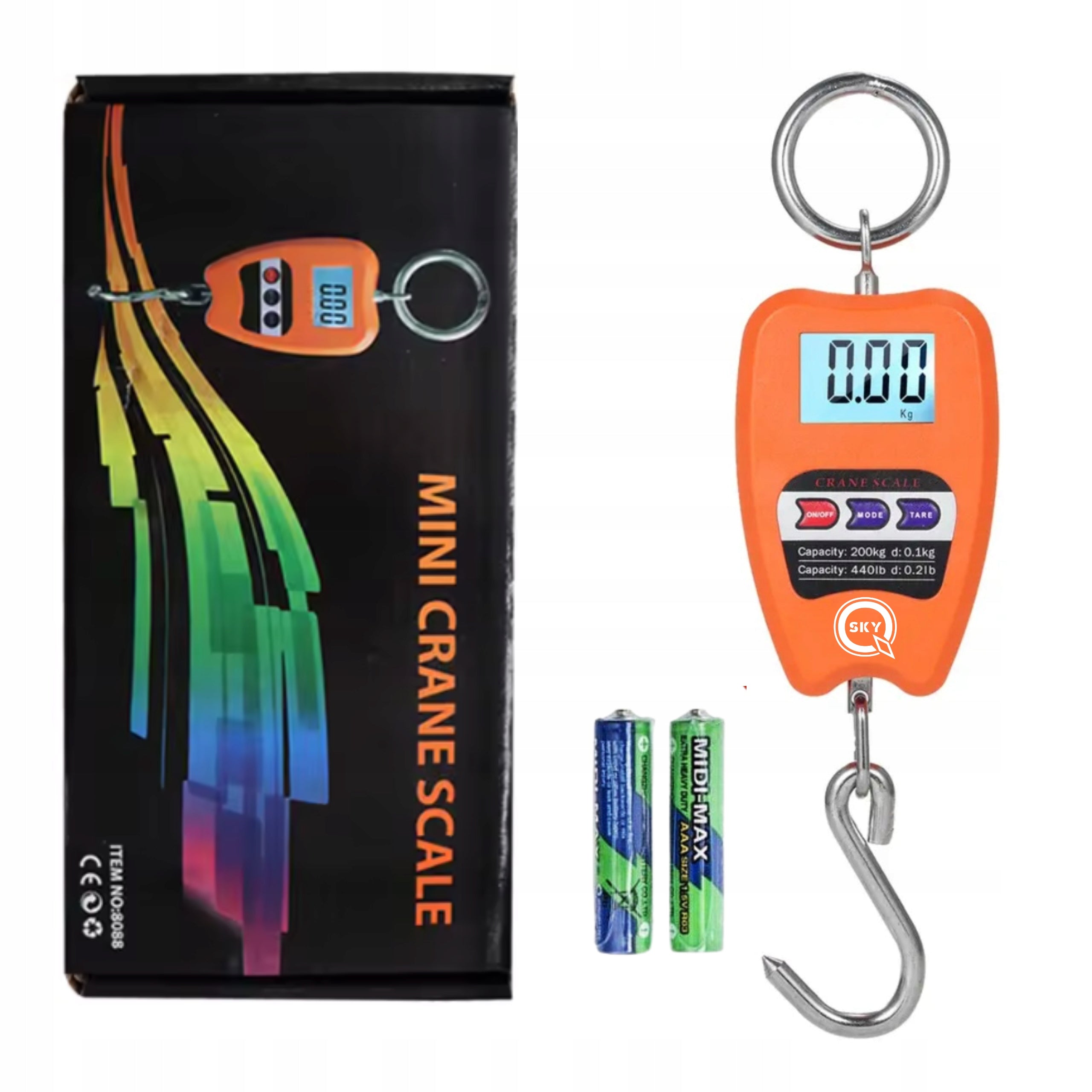 INDUSTRIAL CRANE HANGING HOOK SCALE 200KG PORTABLE FOR LUGGAGE HOLIDAY EAN (GTIN) 4037769451664