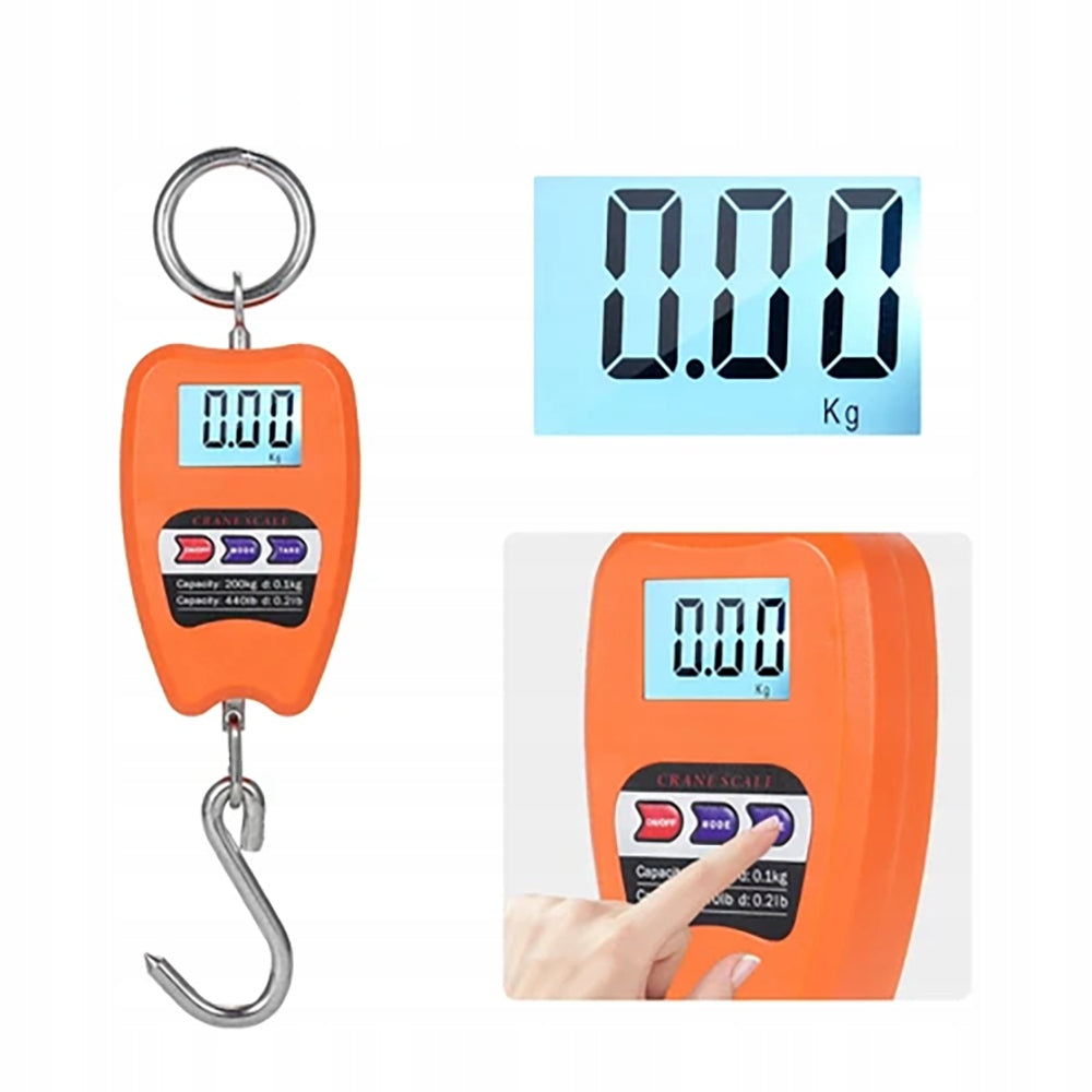 INDUSTRIAL CRANE HANGING HOOK SCALE 200KG PORTABLE FOR LUGGAGE HOLIDAY