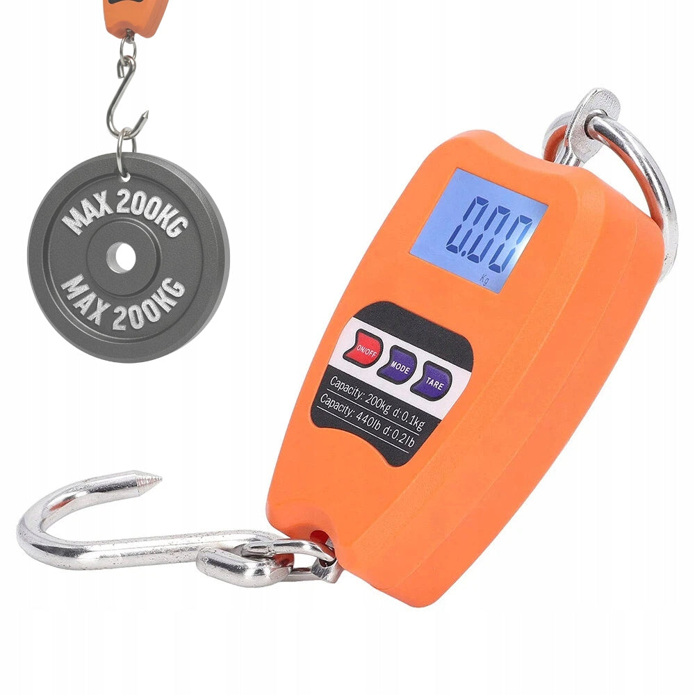INDUSTRIAL CRANE HANGING HOOK SCALE 200KG PORTABLE FOR LUGGAGE NEW