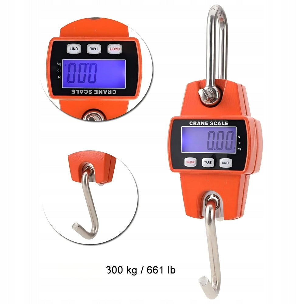 INDUSTRIAL HANGING ELECTRONIC CRANE HOOK SCALE UP TO 300 KG, LCD Brand no brand