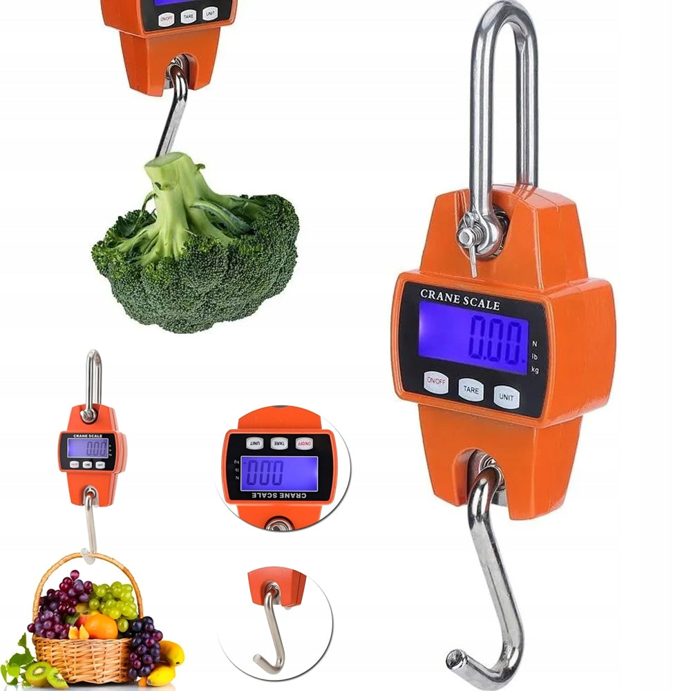 INDUSTRIAL HANGING ELECTRONIC CRANE HOOK SCALE UP TO 300 KG, LCD
