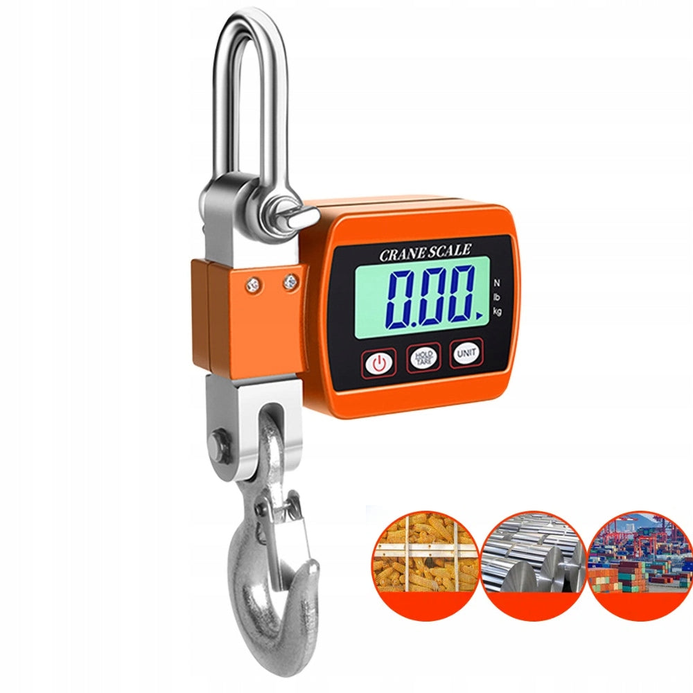 INDUSTRIAL LCD SUSPENDED HOOK SCALE UP TO 500 kg Orange