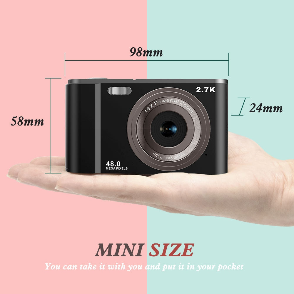 INF 2,7K 48MP 1080P Digital Camera, 16x Zoom, 32GB Memory Card Model Digital camera