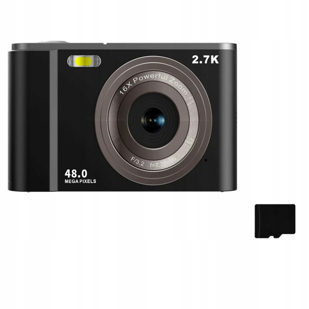 INF 2,7K 48MP 1080P Digital Camera, 16x Zoom, 32GB Memory Card
