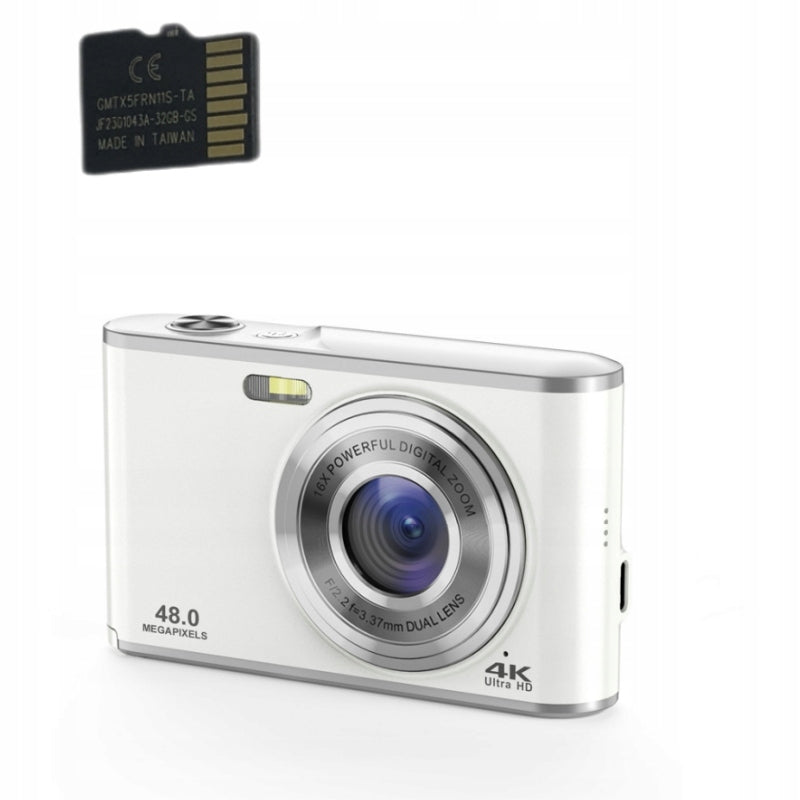 INF 4K 48MP Digital Camera, Webcam with 16x Zoom and Card