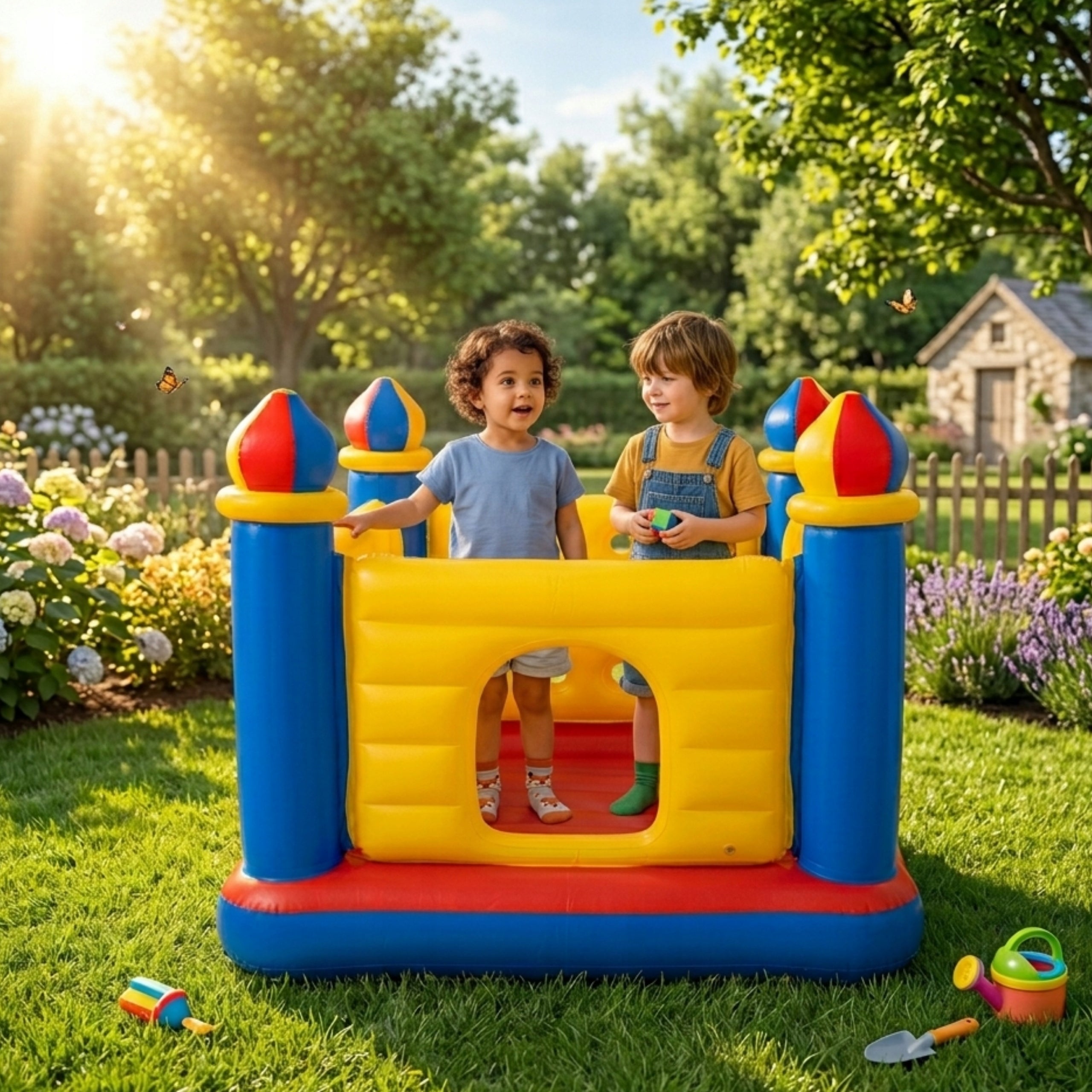 INFLATABLE CASTLE for Kids Safe Children's Trampoline for Garden and Home Manufacturer code dmuchany plac zabaw do skakania dla malucha 9