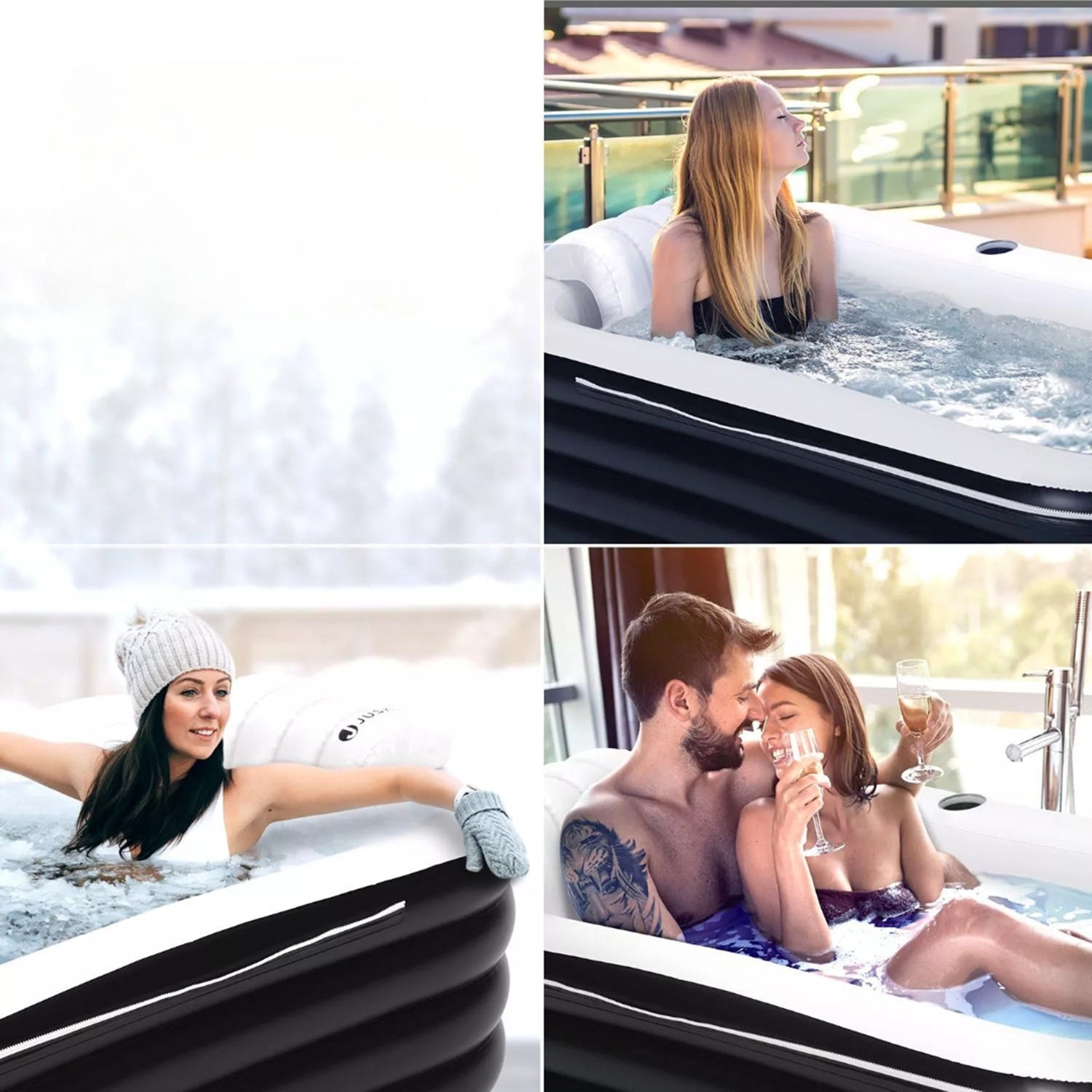 INFLATABLE FOLDING BATHTUB 300L PUMP COVER GARDEN POOL FOR ADULTS Packaging status original