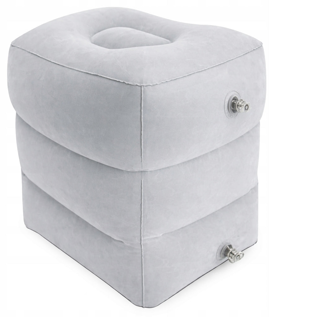 INFLATABLE FOOTREST Travel for Car Airplane Cushion Light Grey