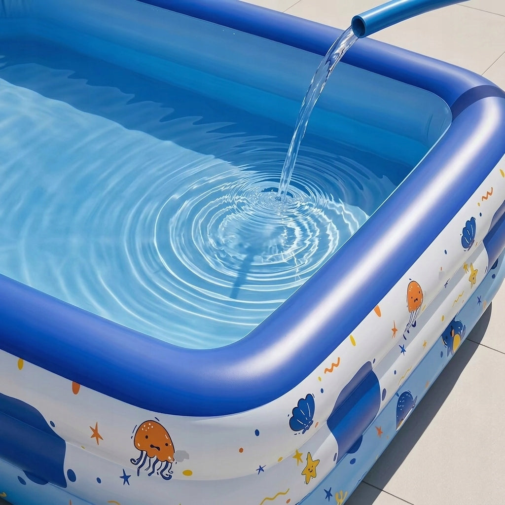 INFLATABLE GARDEN POOL FOR CHILDREN RECTANGULAR 140x90x50cm + PATCH Volume 395 l