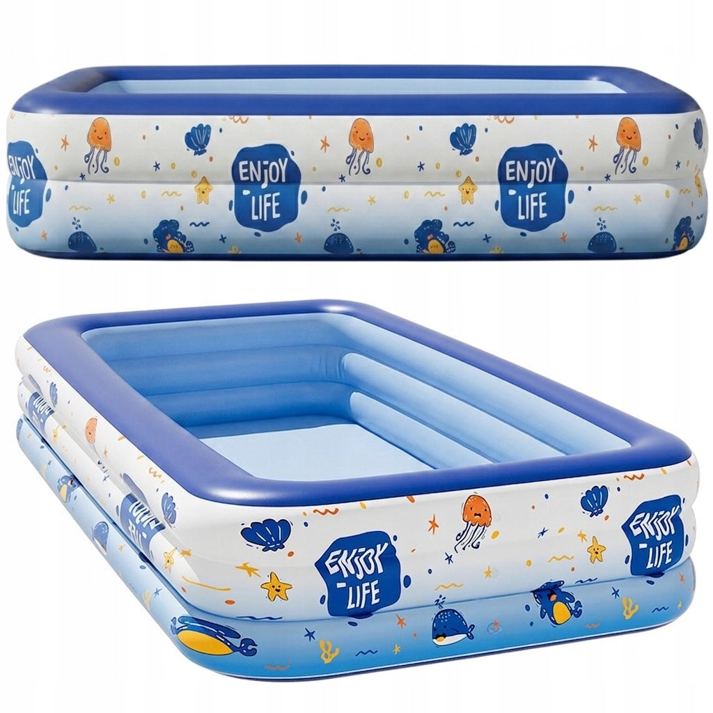 INFLATABLE GARDEN POOL FOR CHILDREN RECTANGULAR 140x90x50cm + PATCH