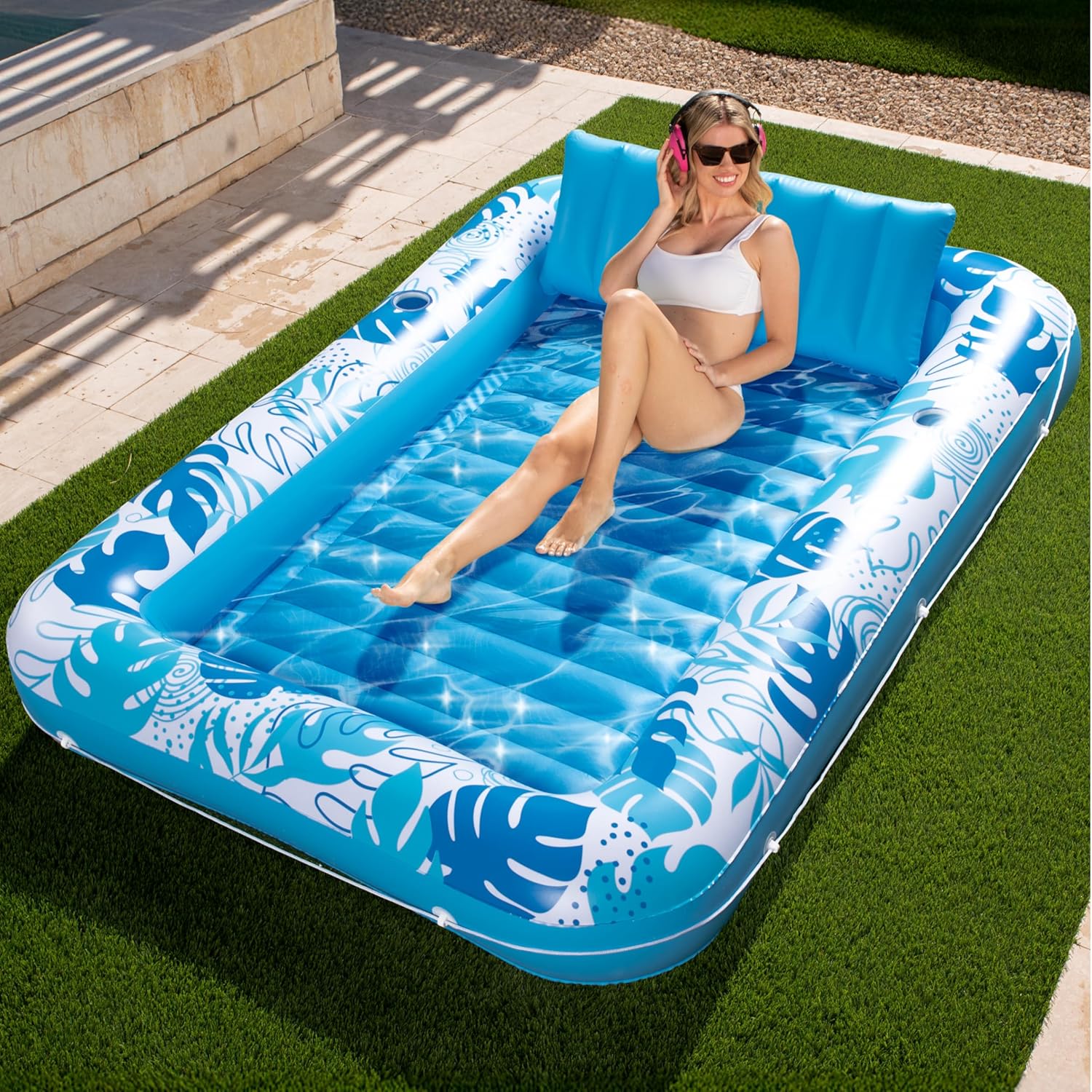 INFLATABLE GARDEN POOL FOR GARDEN PLOT CONVENIENT FOR SUNBATHING 215x140