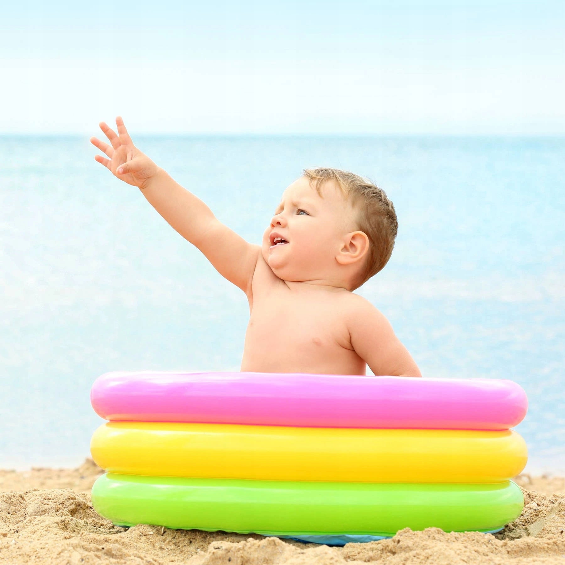 INFLATABLE GARDEN POOL FOR KIDS COLORFUL BATHTUB POOL FOR GARDEN Height 16 cm