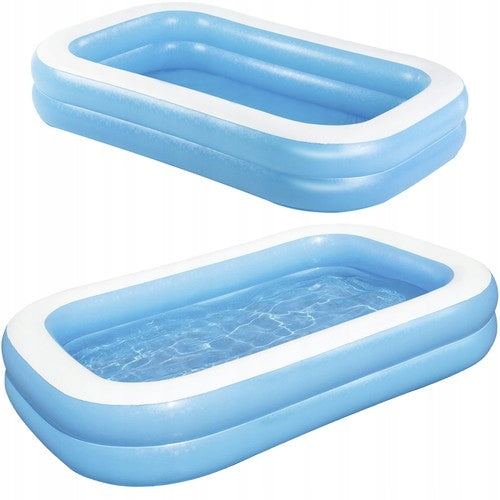 INFLATABLE GARDEN POOL LARGE FAMILY FOR CHILDREN 200x150 BLUE 450L Height 51 cm