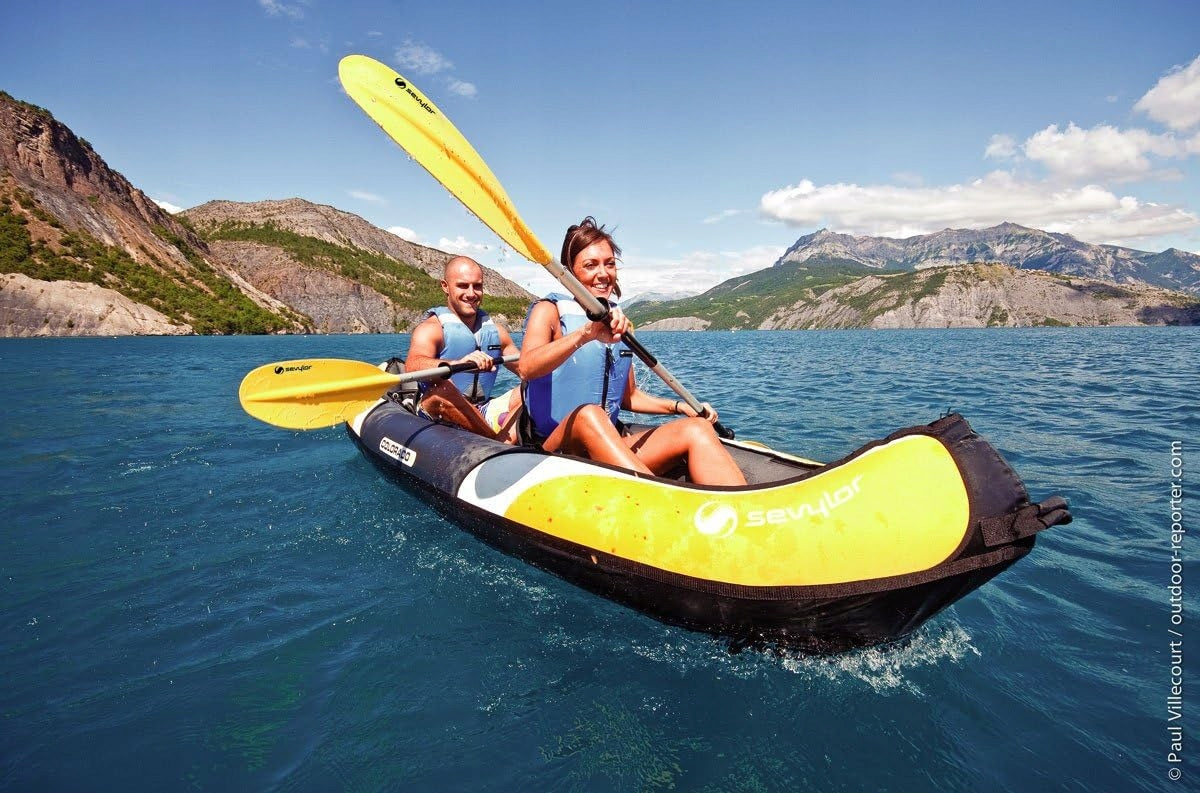 INFLATABLE KAYAK FOR 2 PEOPLE 331X88 CM SET PADDLE PUMP Material wood