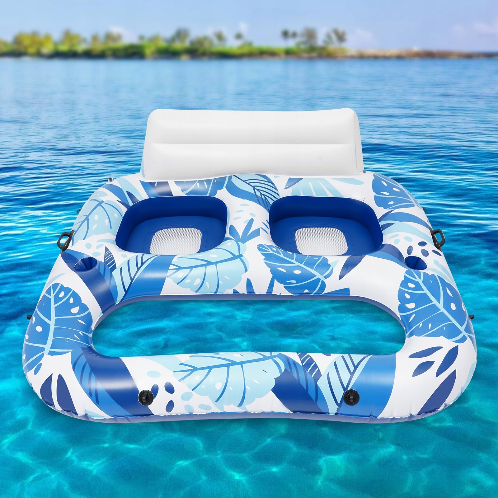 INFLATABLE MATTRESS FOR 2 PEOPLE FOR SWIMMING POOL, SWIMMING WHEEL 165X152X55CM Brand no brand
