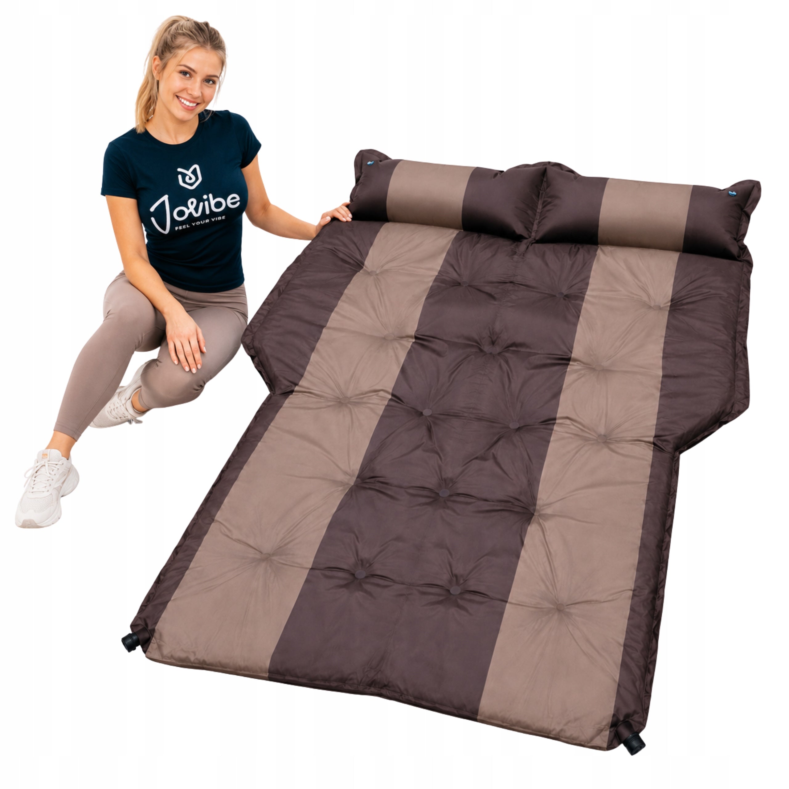 INFLATABLE MATTRESS FOR CAR SLEEPING BED 184X131 brown