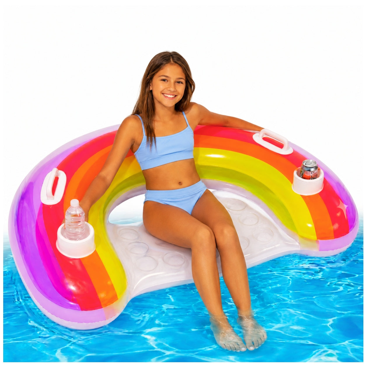 INFLATABLE MATTRESS FOR SWIMMING BEACH CHAIR ON WITH HANDLES FOR CHILDREN