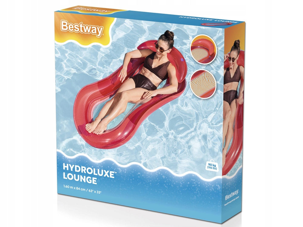 INFLATABLE MATTRESS WITH MESH POOL LOUNGER WATER CHAIR WITH HEADREST RED Kid's age 14+ years