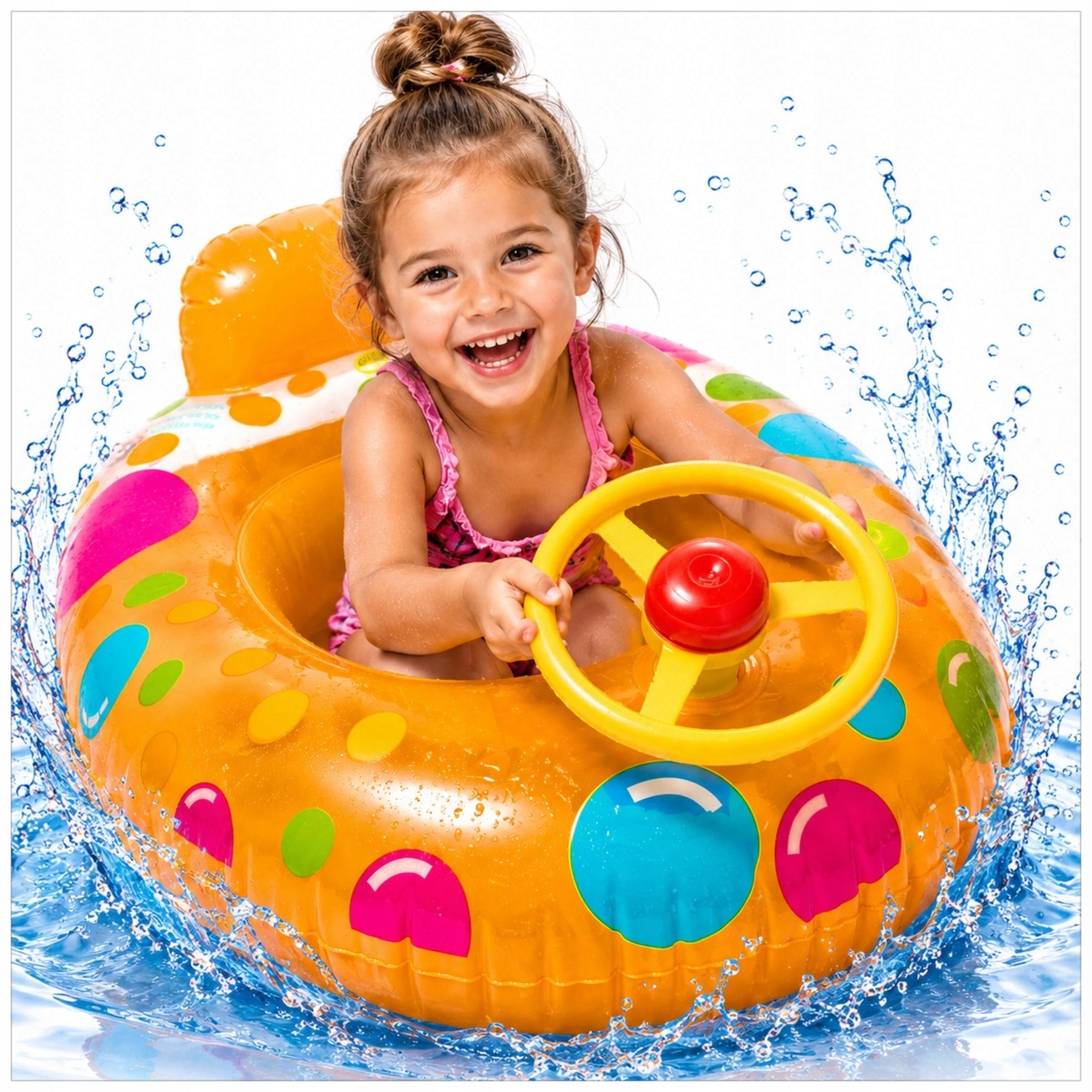 INFLATABLE PONTOON FOR CHILDREN AUTO HORN STEERING WHEEL VEHICLE BOAT SEAT