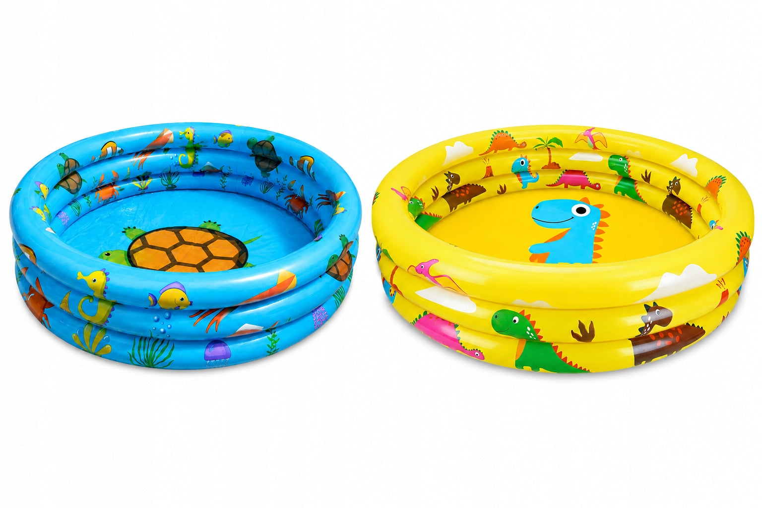 INFLATABLE POOL FOR CHILDREN Set of 2 pieces 110x30 cm Yellow and Blue Packaging status original