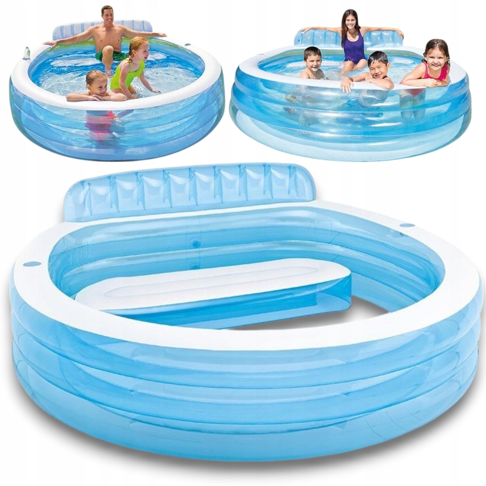 INFLATABLE POOL WITH SOFA SEAT AND HEADREST FOR MANY PEOPLE FOR GARDEN