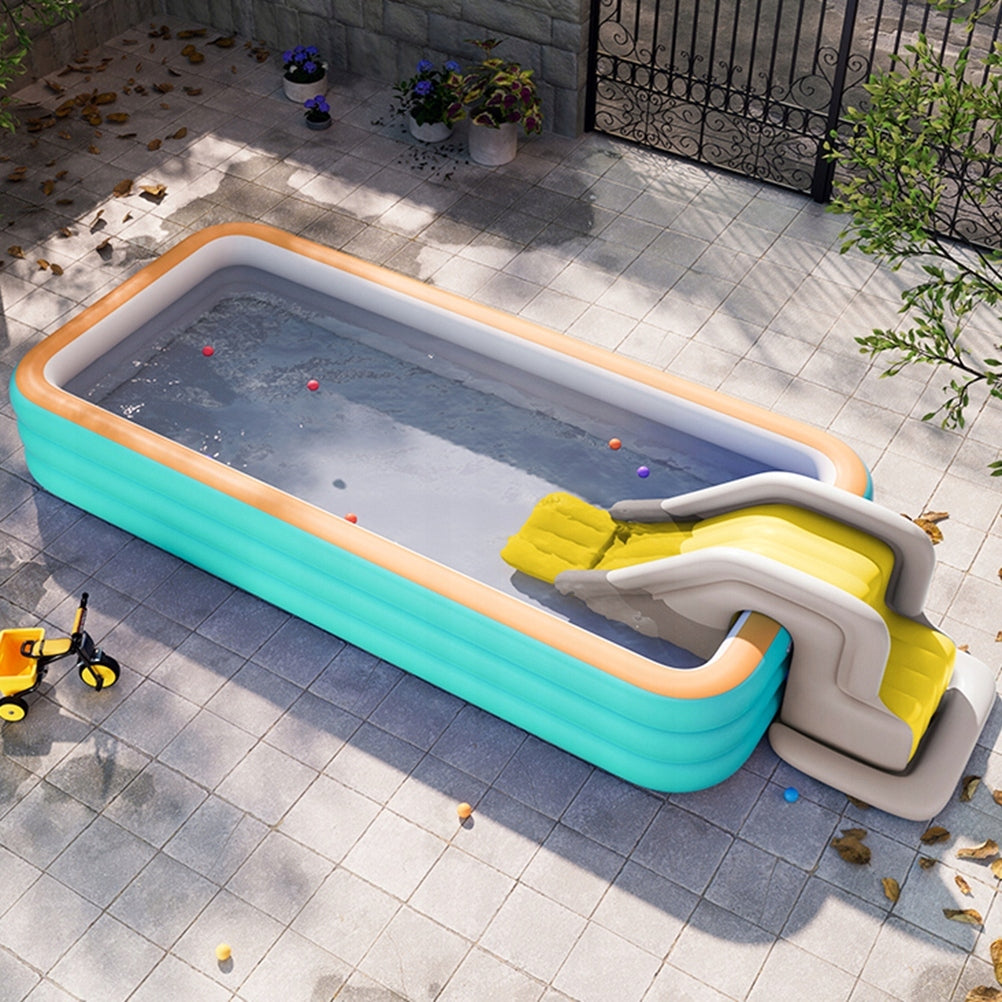 INFLATABLE SLIDE + FOOT PUMP WATER PARK Height 85 cm