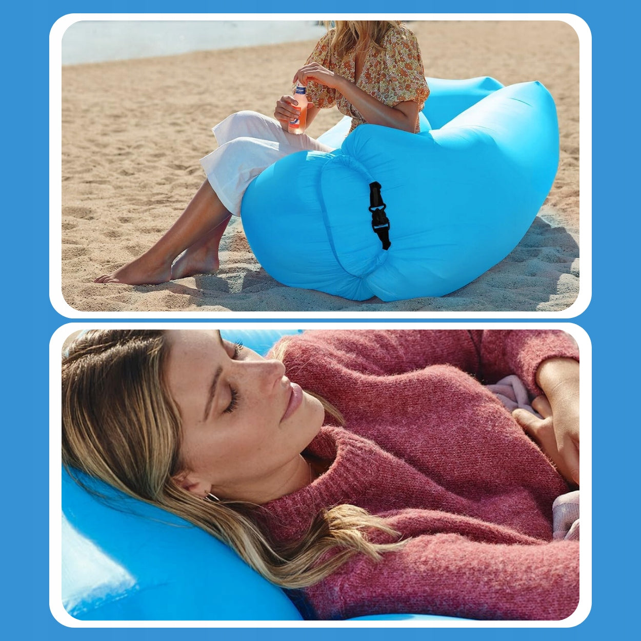 INFLATABLE SOFA BED LAZY BAG AIR FOR BEACHES ARMCHAIR MATTRESS LOUNGER XXL Brand MEMFLOW