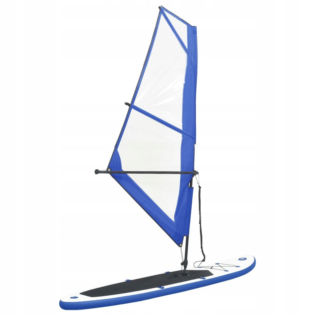 INFLATABLE SUP BOARD WITH SAIL AND ACCESSORIES BLUE AND WHITE