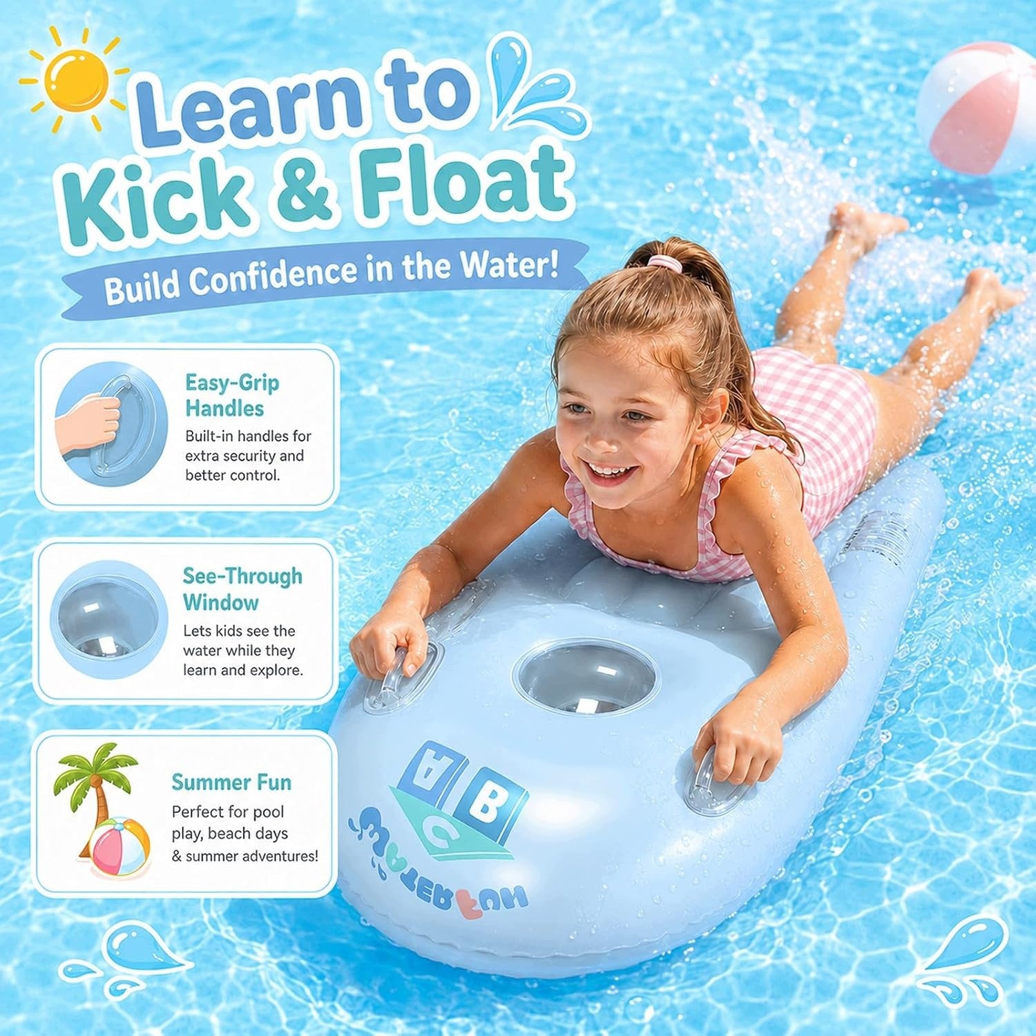 INFLATABLE SURFBOARD FOR CHILDREN 112X52 CM BODYBOARD Model DY-AB02