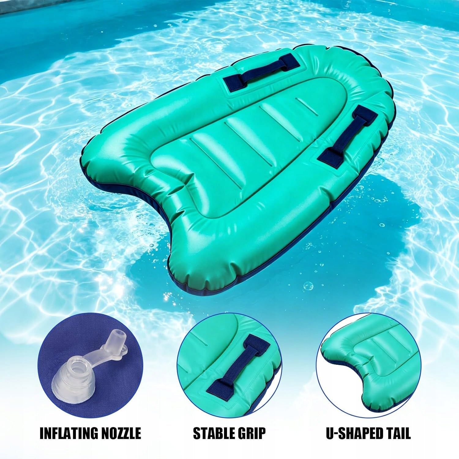 INFLATABLE SURFBOARD FOR KIDS PORTABLE BEACH Model Nadmuchiwana deska surfingowa dla dzieci, lekka, p