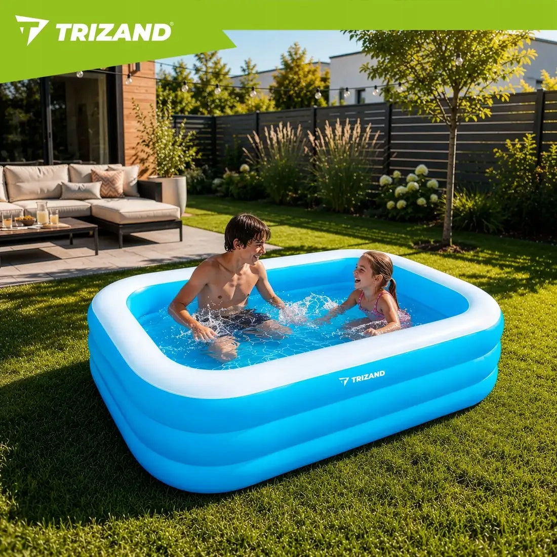INFLATABLE SWIMMING POOL 185X130X50CM TRIZAND Series Basen dmuchany 185x130x50 cm ogrodowy