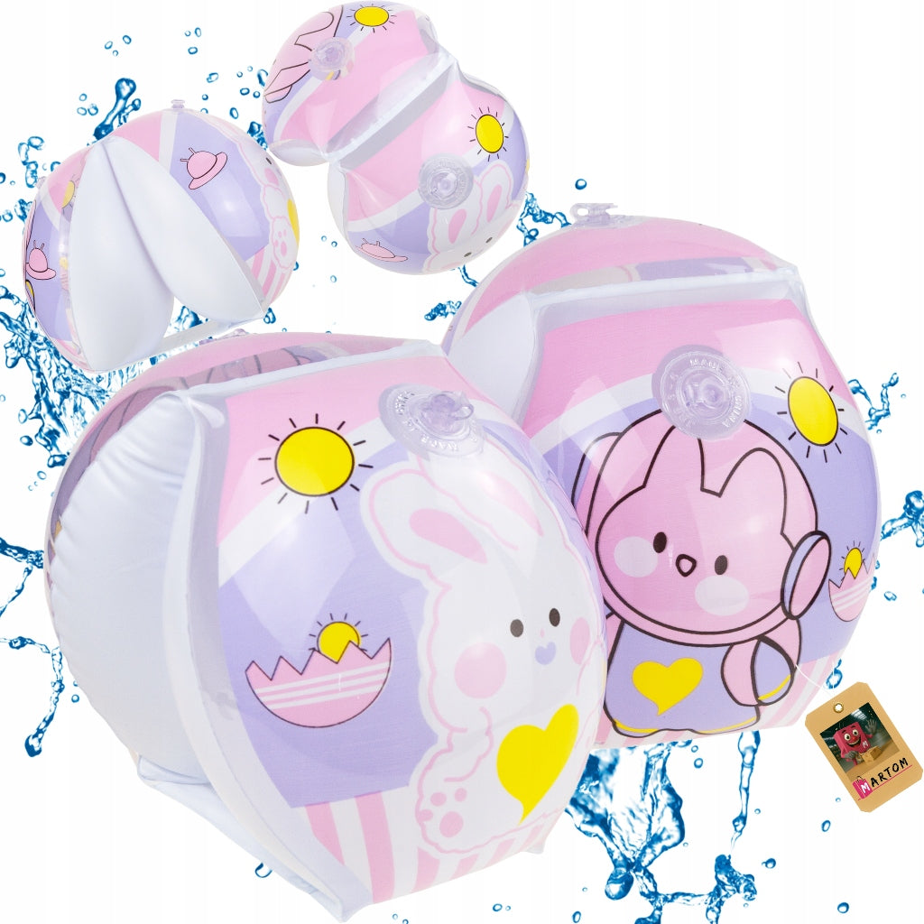 INFLATABLE SWIMMING TRUNKS SLEEVES FOR CHILDREN PINK 2 COMPARTMENTS FOR SWIMMING POOL BEACH