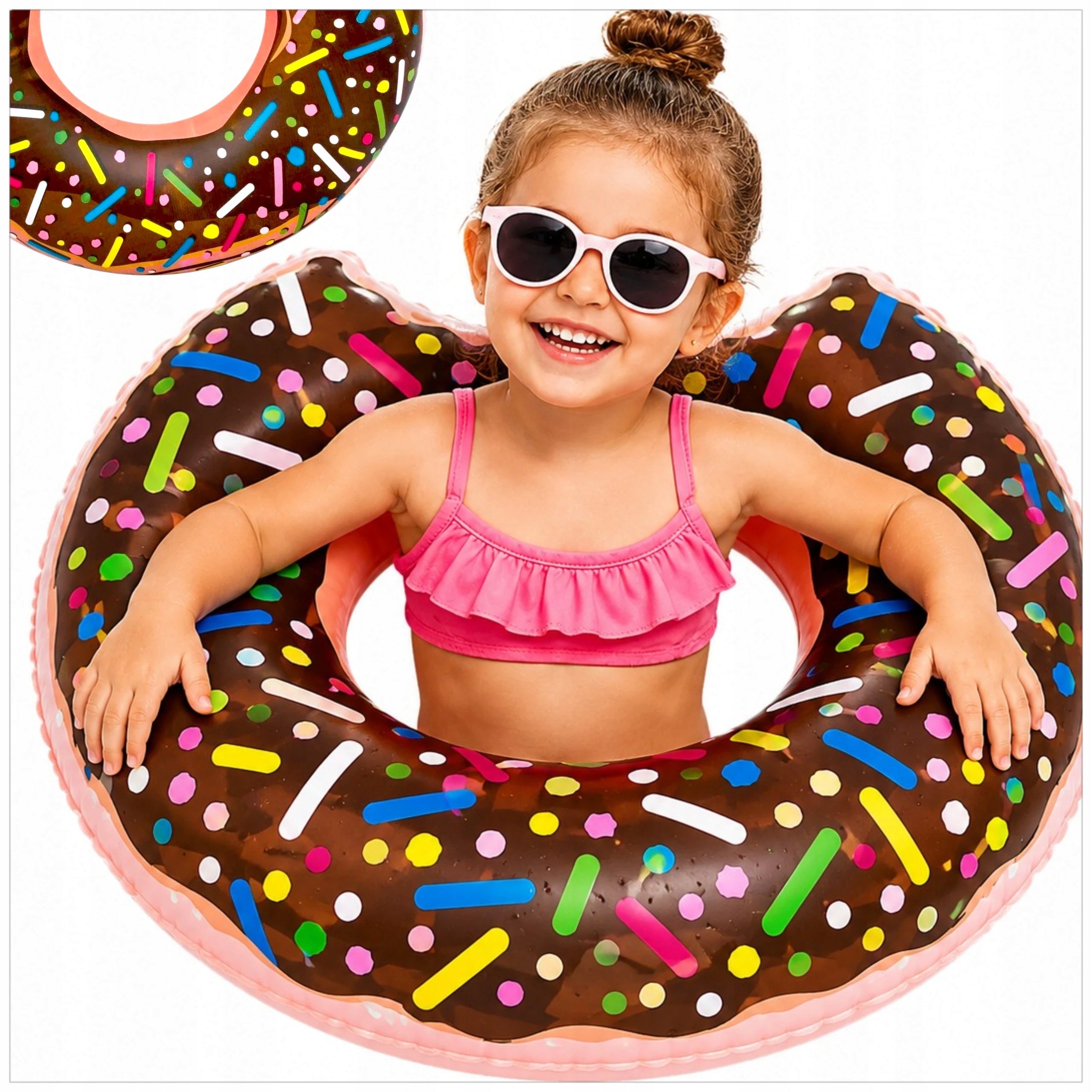 INFLATABLE SWIMMING WHEEL DONUT COLORFUL DONAT MATTRESS FOR KIDS Packaging status original