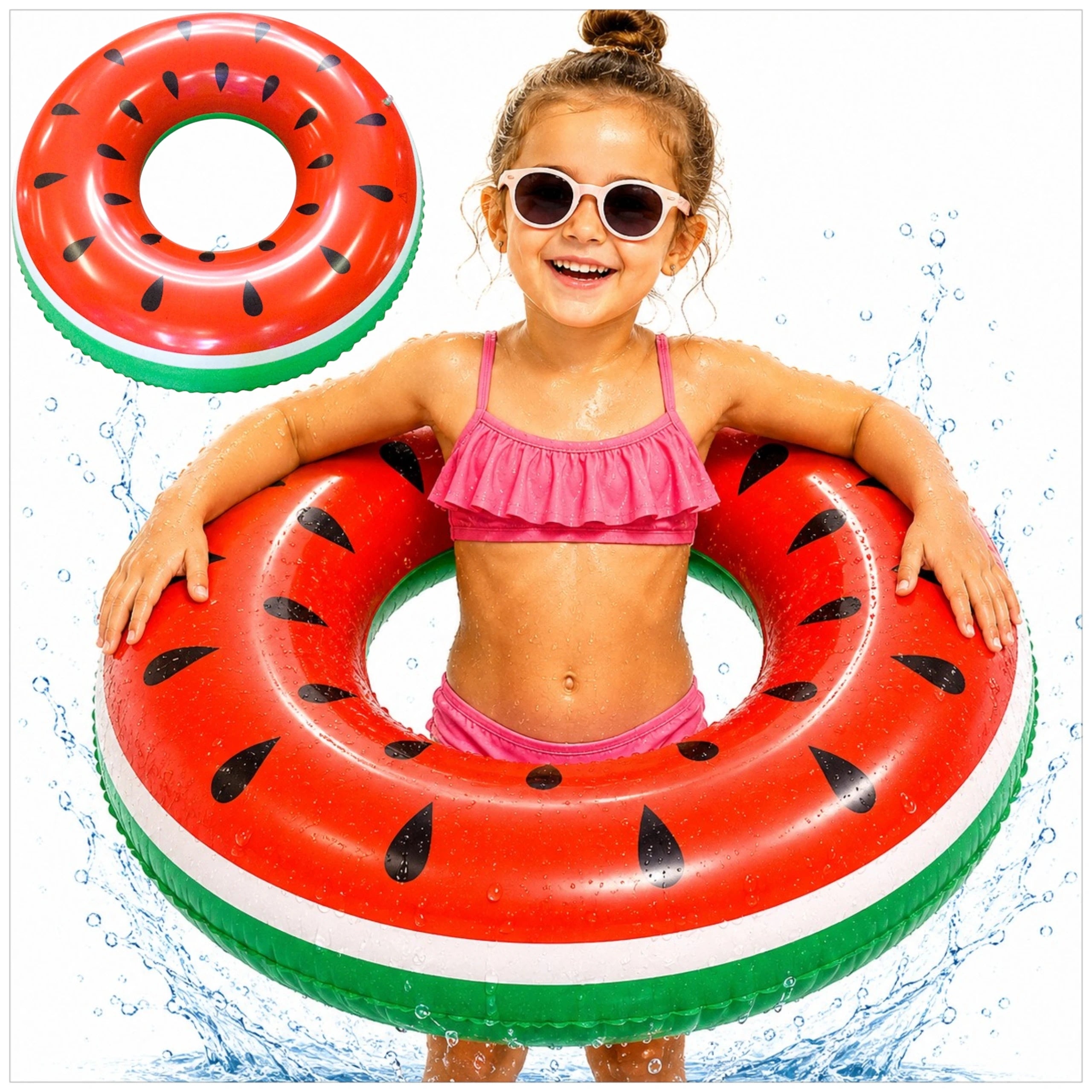 INFLATABLE SWIMMING WHEEL MATTRESS INFLATABLE WATERMELON COLORFUL FOR BEACH FOR POOL Packaging status original