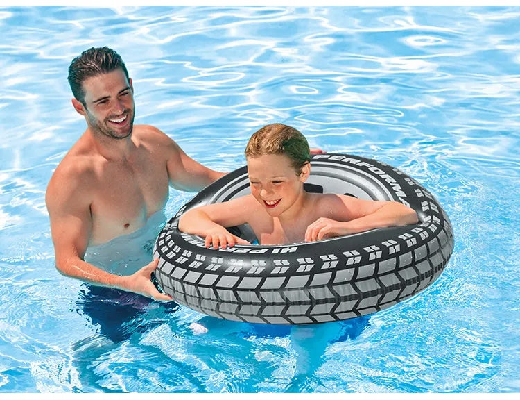 INFLATABLE SWIMMING WHEEL TIRE 91CM RESCUE MATTRESS FOR BEACH POOL SUMMER Brand no brand
