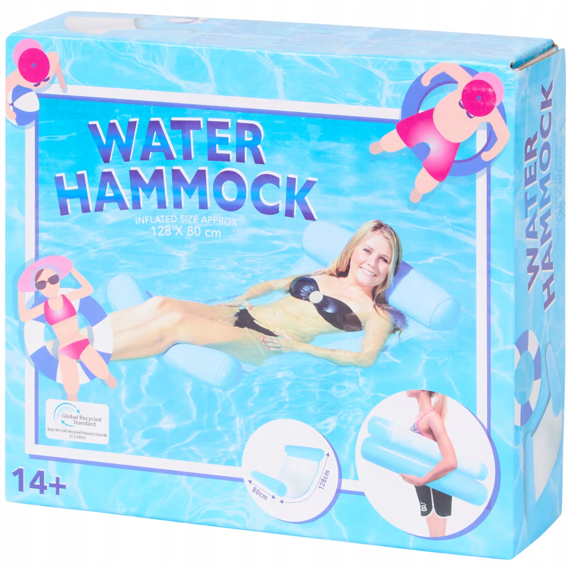 INFLATABLE WATER HAMMOCK MATTRESS LOUNGER POOL CHAIR STRONG COMFORTABLE SUMMER 128cm Manufacturer code RC-K-873