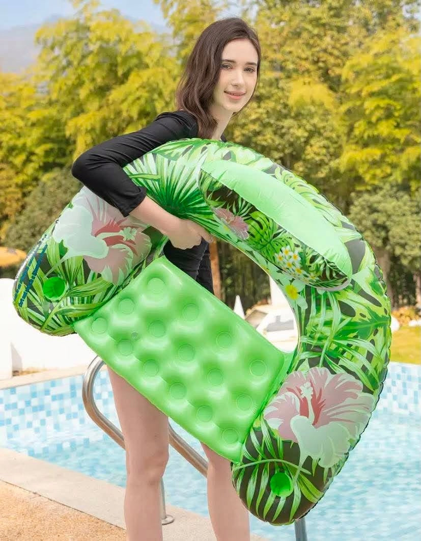 INFLATABLE WATER MATTRESS SUN LOUNGER FOR SWIMMING POOL BEACH LARGE XXL COLORFUL Model materac kolorowy
