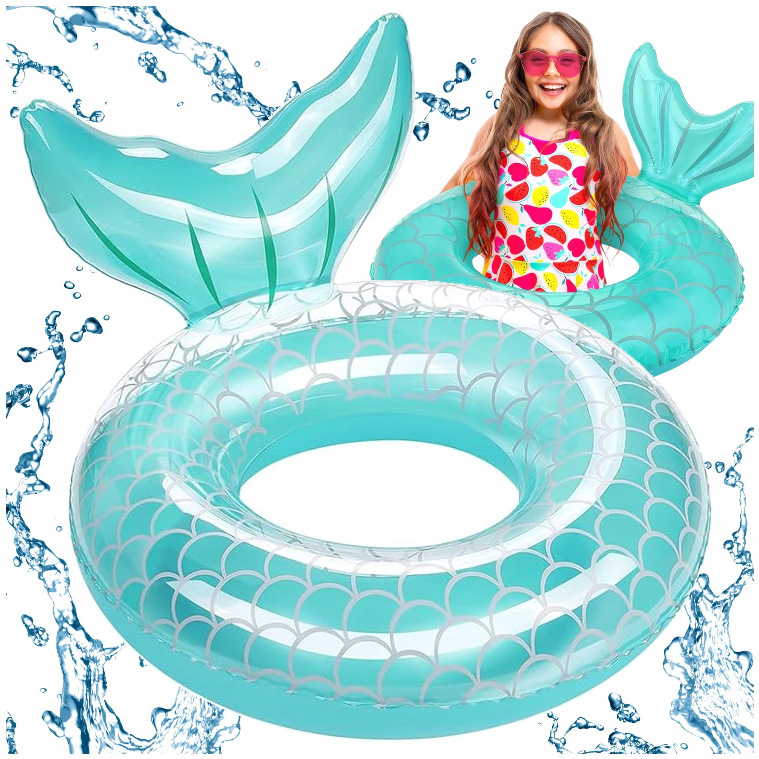 INFLATABLE WHEEL FOR SWIMMING FOR CHILDREN MATTRESS CIRCLE 60 cm MERMAID BLUE