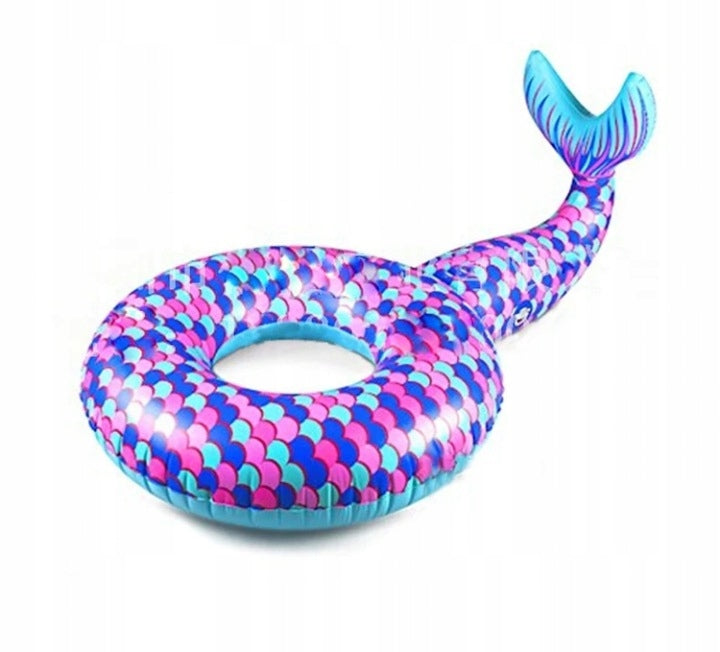 INFLATABLE WHEEL FOR SWIMMING Mermaid Tail XXL 190 cm Multicolored Packaging status original